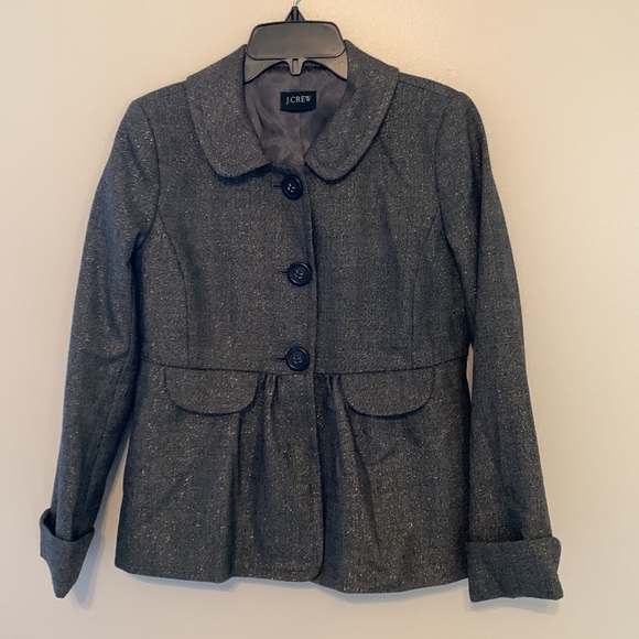 J. Crew Y2K Suit. Shimmer gold & Drk gray SZ 0. Purchased in NYC. 2007 winter. - Picture 2 of 10